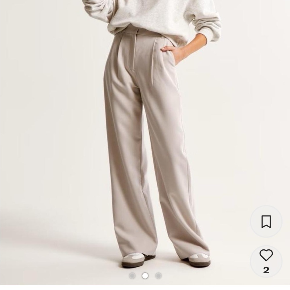 A&F Sloane Tailored Wide Leg Pant - size 24s, curve love